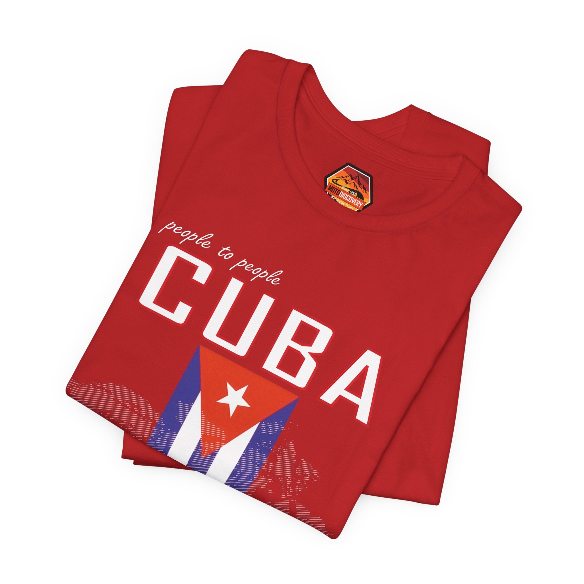 Cuba MotoDiscovery Tee — Vintage Cuban Flag Rider T-Shirt